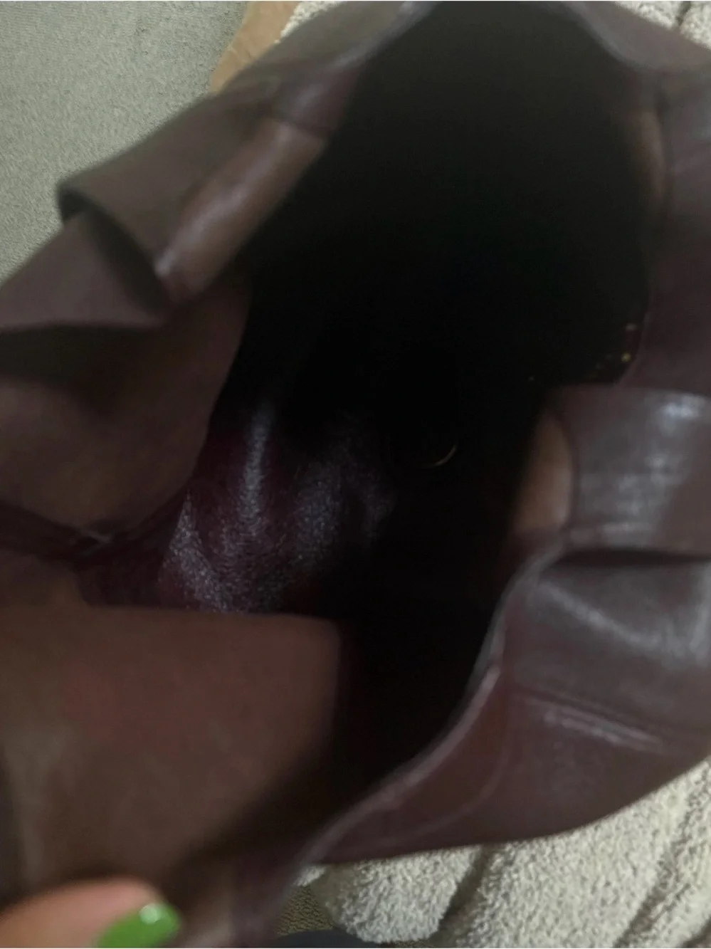 Chloe Dark Maroon Balloon Bag in Grained Leather